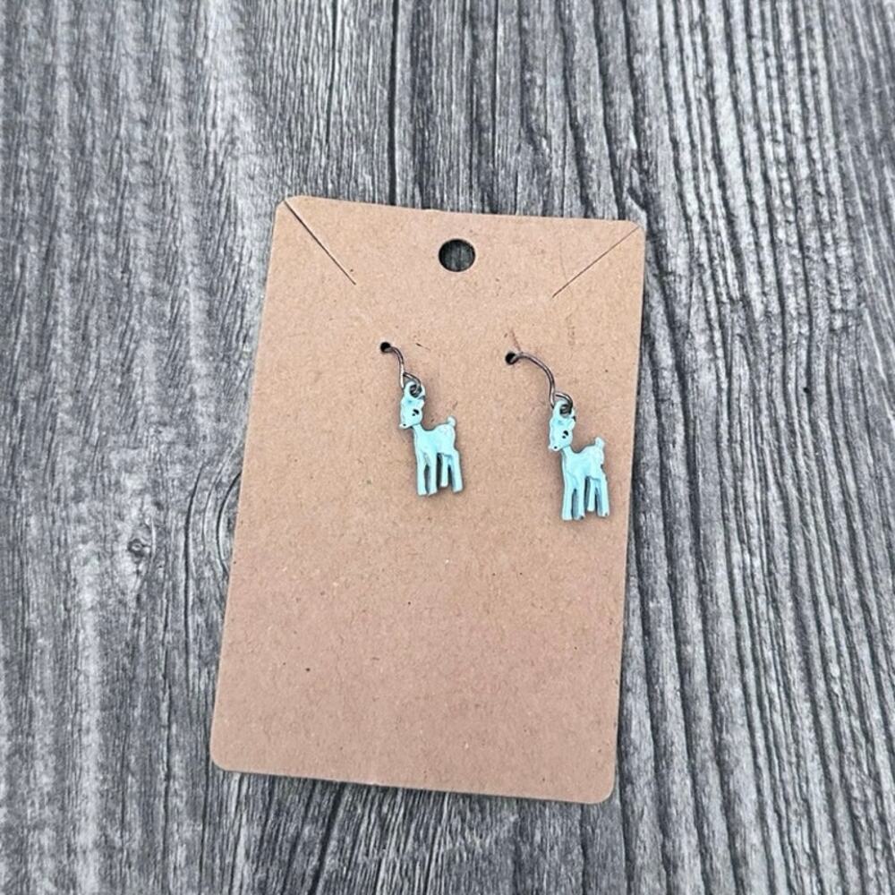 claires blue deer dangly earrings